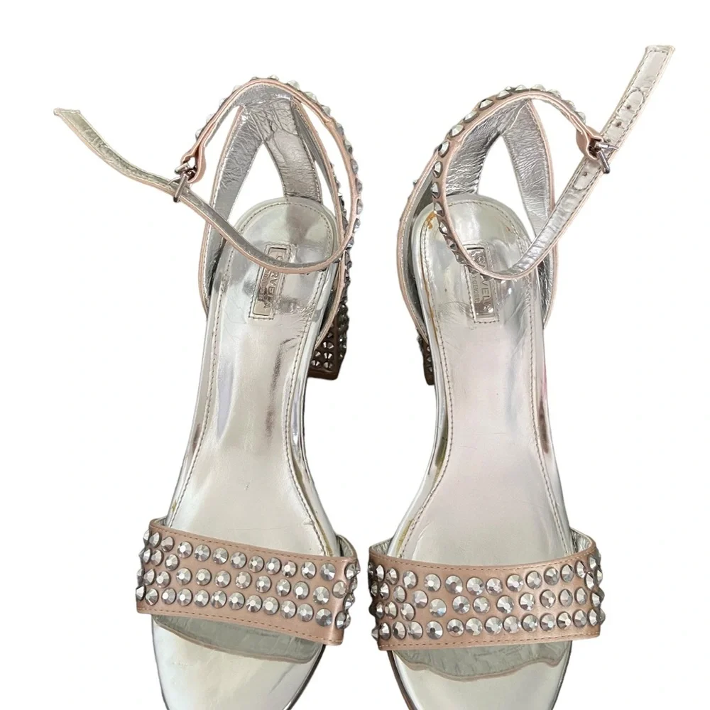 Kurt Geiger London Studded Sandals. VGC. Rose and silver. Sz 38 - Picture 4 of 9